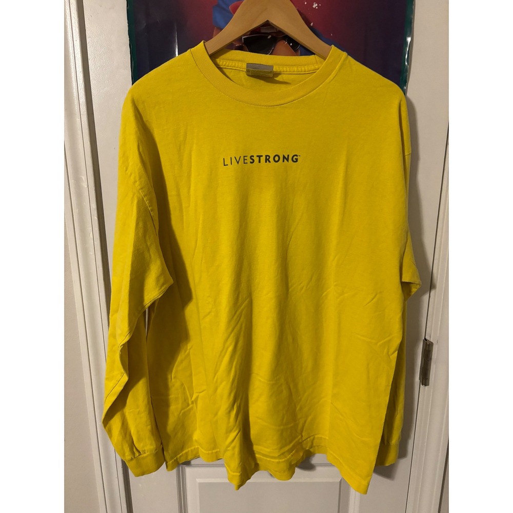 LIVESTRONG Lance Armstrong Foundation Yellow Long Sleeve T Shirt Mens XL